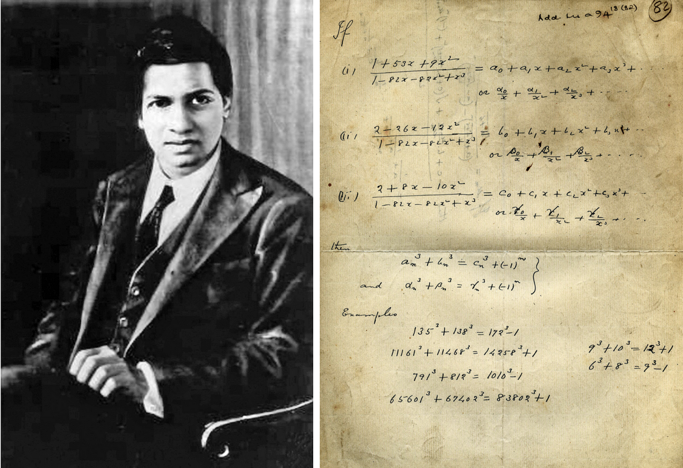 The Hardy-Ramanujan number 1729. When Hardy came to see Ramanujan ...