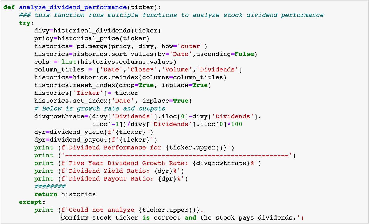 Stock Dividend Analysis with Python | by Ed Haracz | Medium
