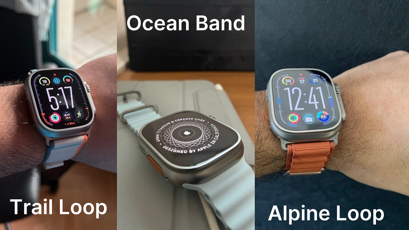 Source: Author | All the Apple Watch Ultra band options
