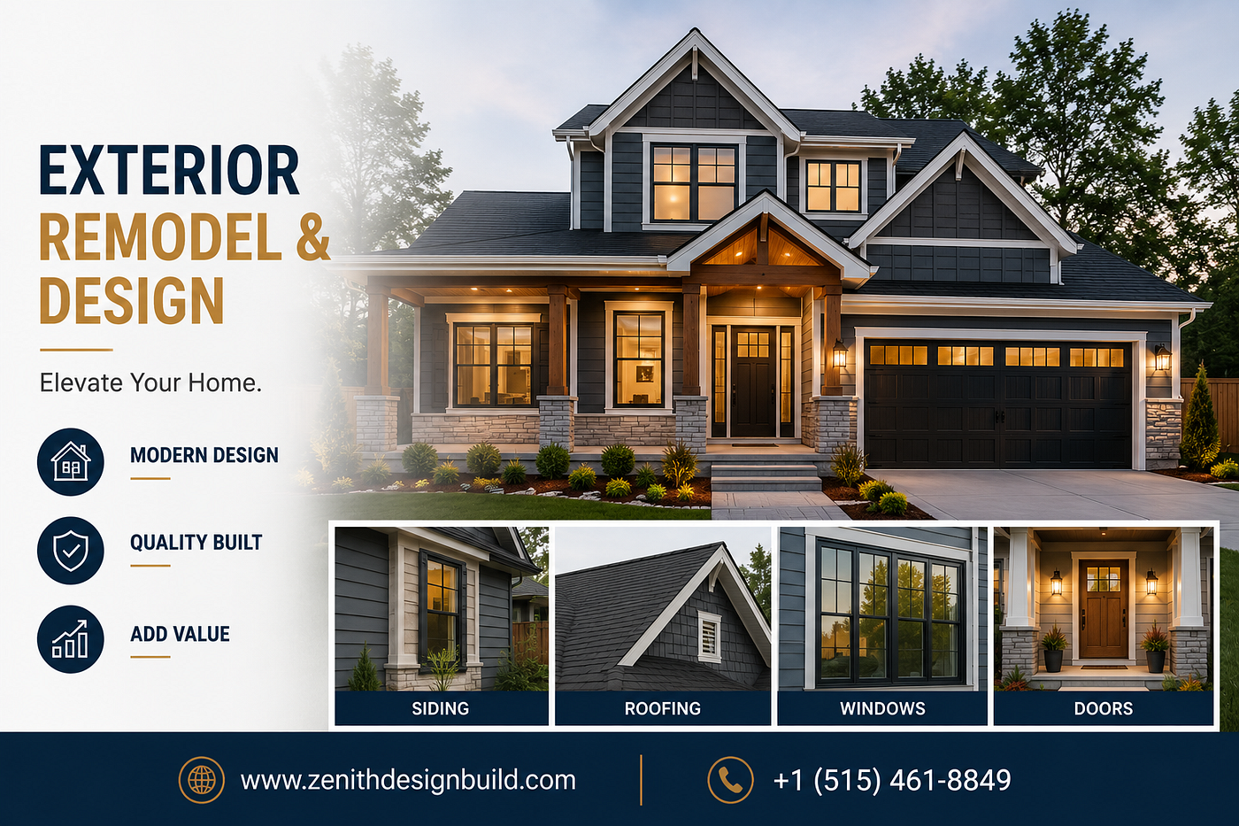 Exterior Remodel and Design Solutions by Zenithdesignbuild