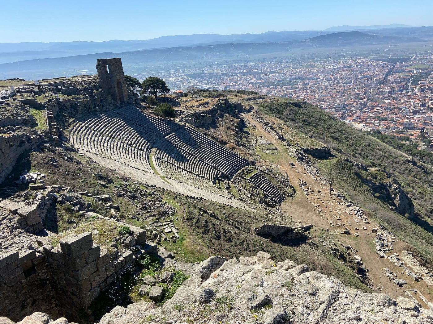 L: Library of Celsus at Ephesus in Türkiye; R: Theatre of Pergamon in Türkiye— Karon M. G. Murray