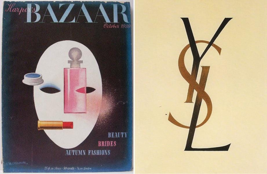 Yves Saint Laurent Logo, 1963 ( A.M. Cassandre), by Emmy Rosam, FGD1 The  Archive