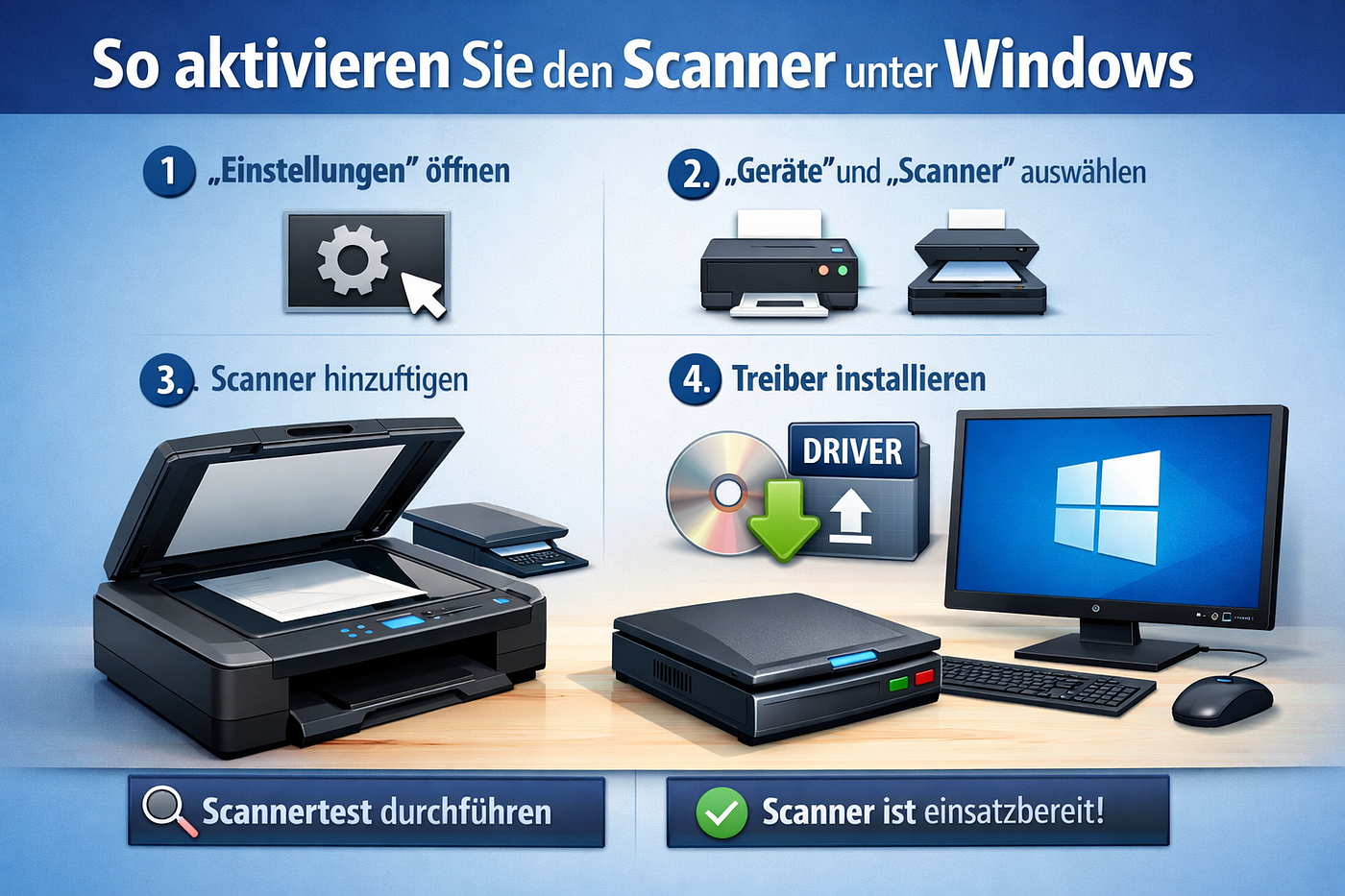 So aktivieren Sie den Scanner unter Windows, wenn er nicht erkannt wird