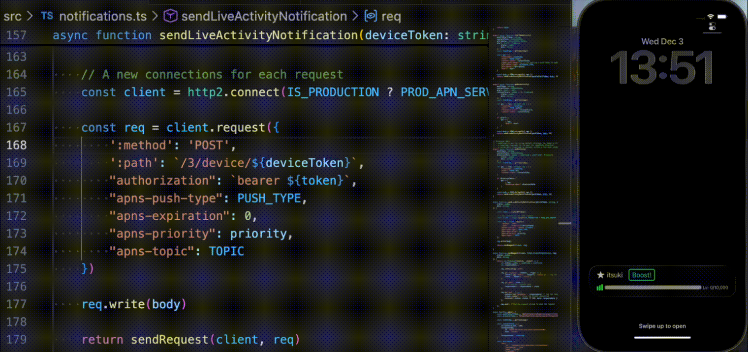 APN Server for Controlling Apple Live Activity (Typescript)