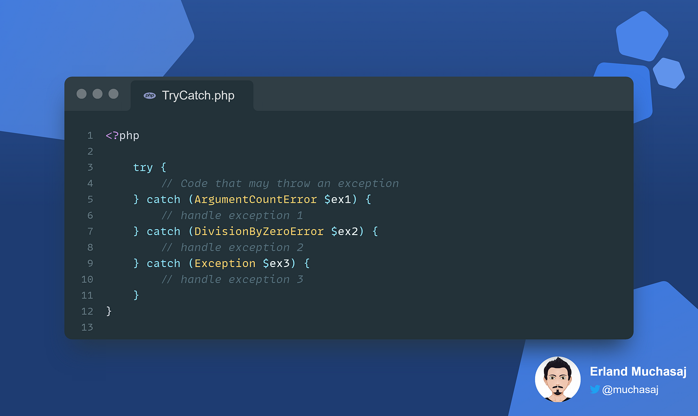 Laravel and PHP Try-Catch: Exceptions VS Errors? 