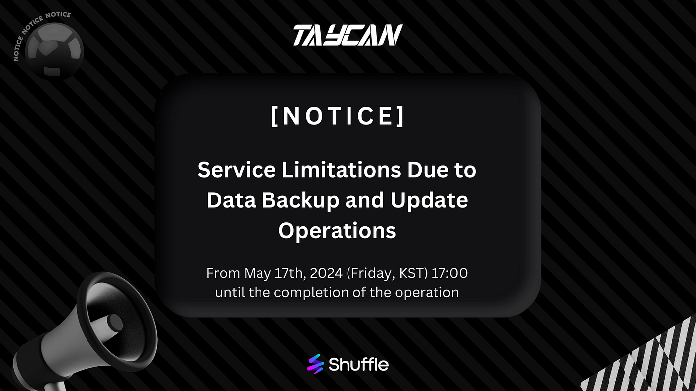Notice: Service Limitations Due to Data Backup and Update Operations
