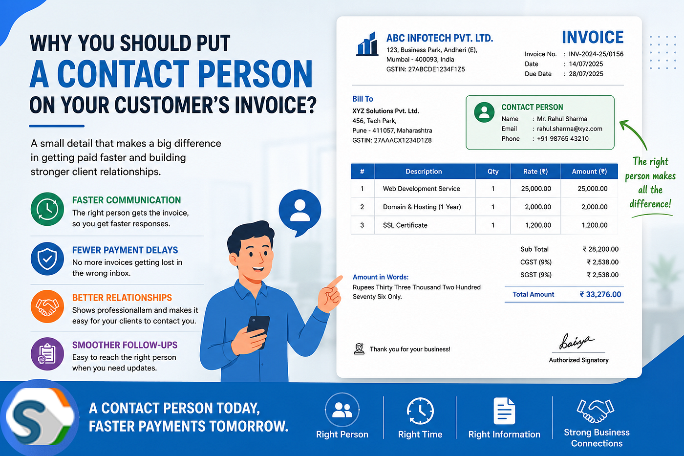 Why You Should Put a Contact Person on Your Customer’s Invoice?