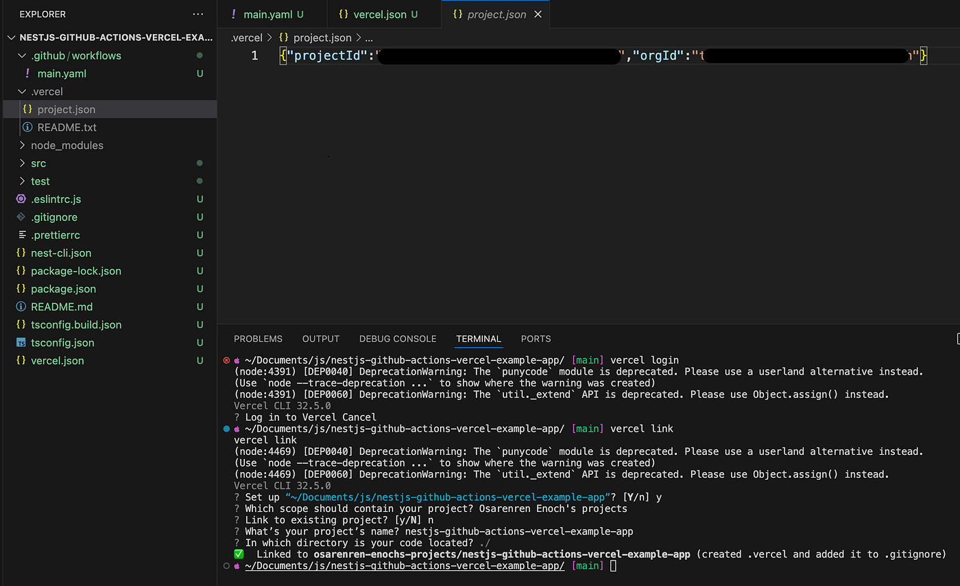 Deploying NestJS App to Vercel Using GitHub Actions | by Enoch 