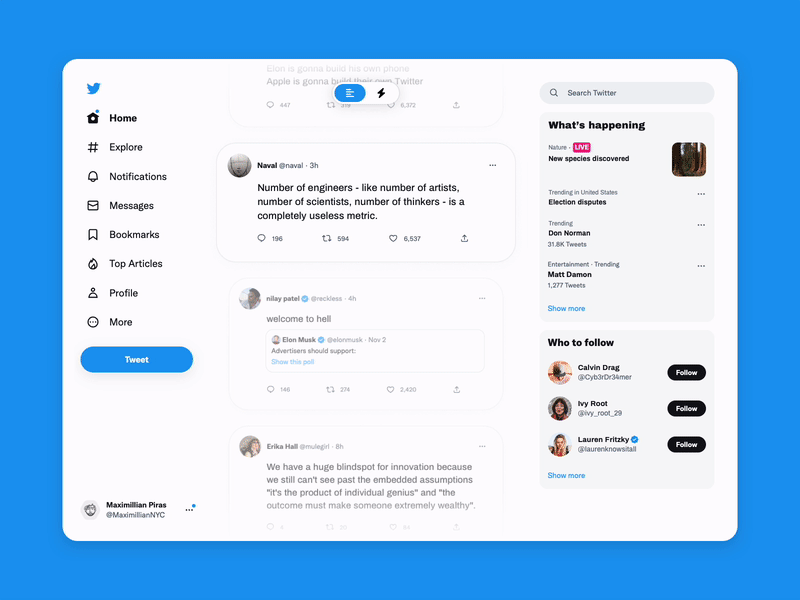 Twitter is overhauling its app design and the first change is