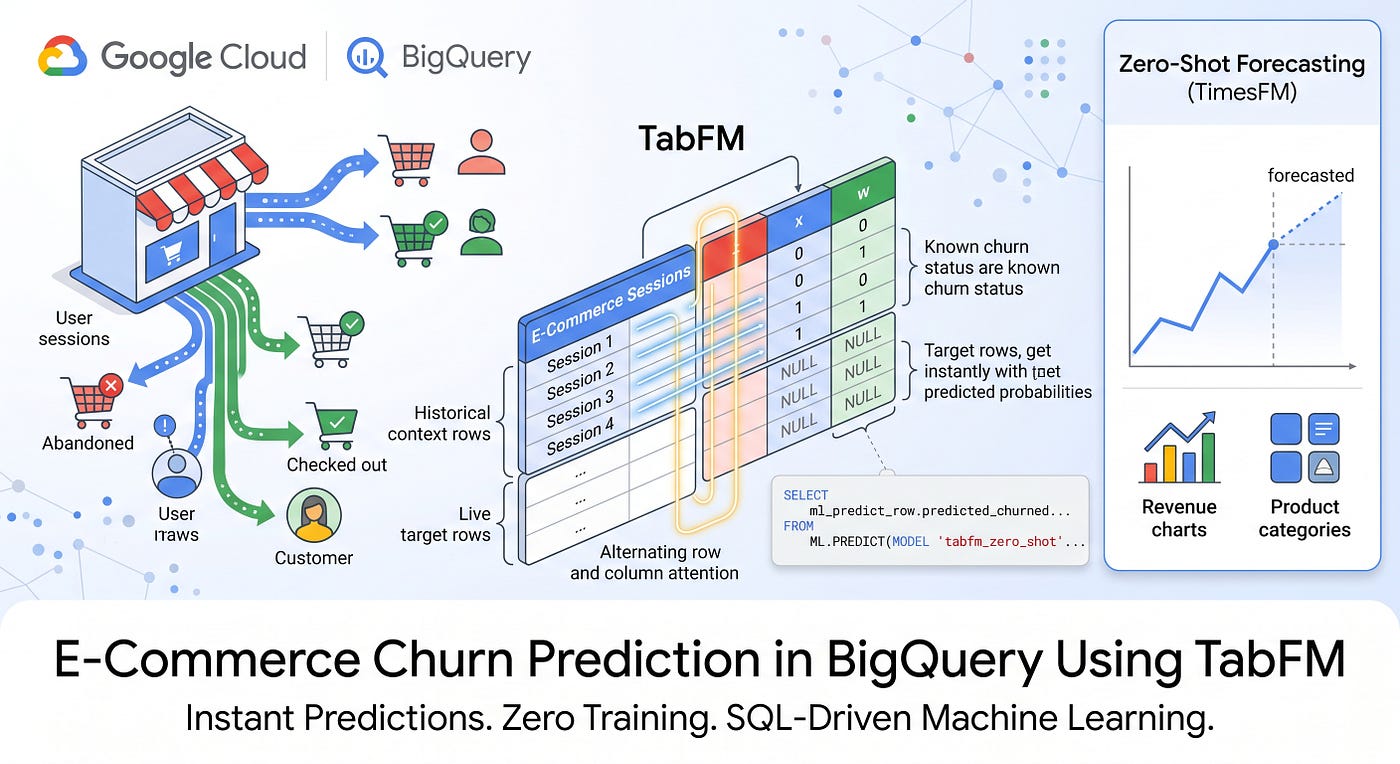 E-Commerce Churn Prediction in BigQuery Using TabFM