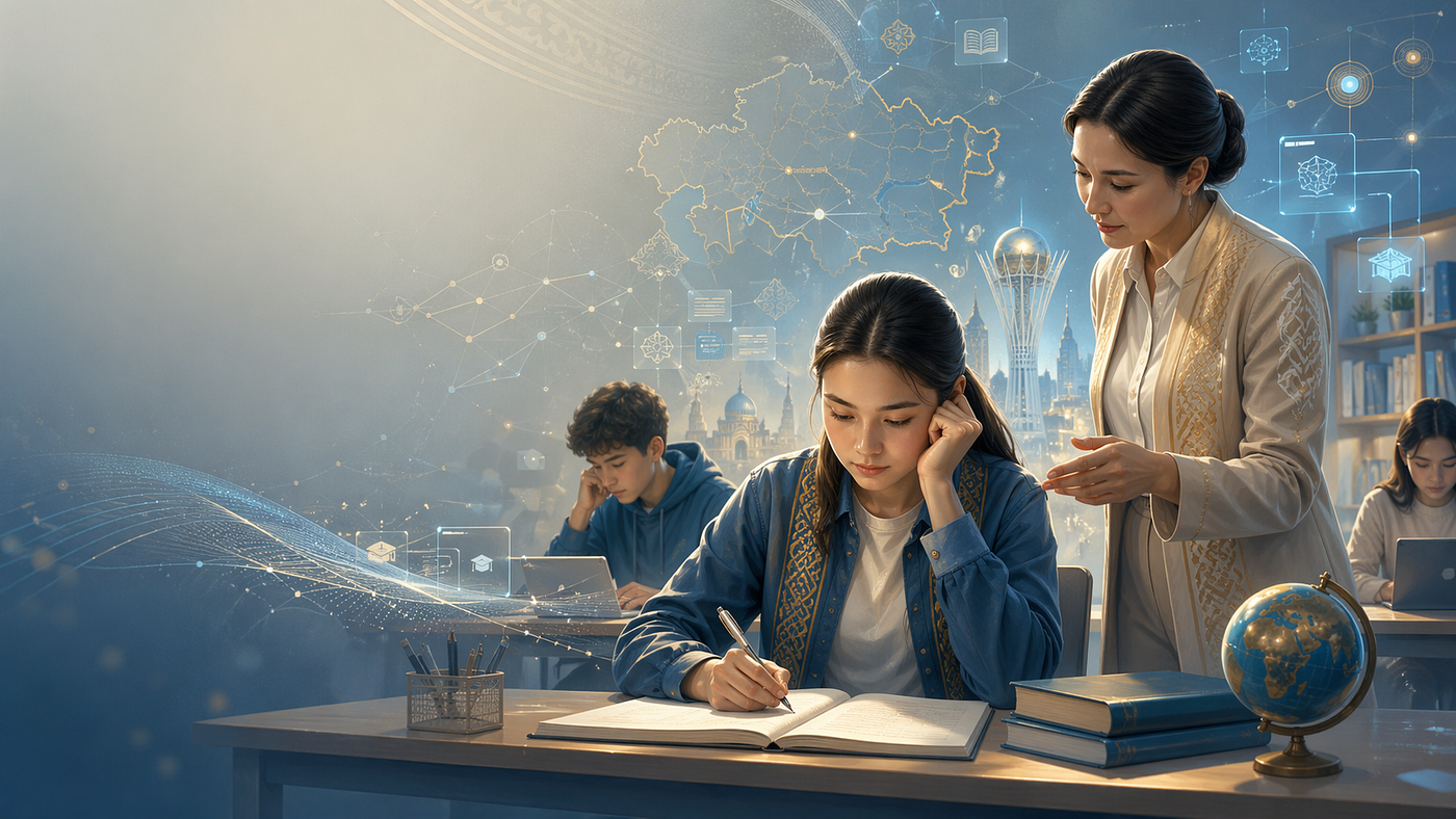 Dinara Tair and AI Kids & Family Academy about AI era in education in Kazakhstan, 2026.