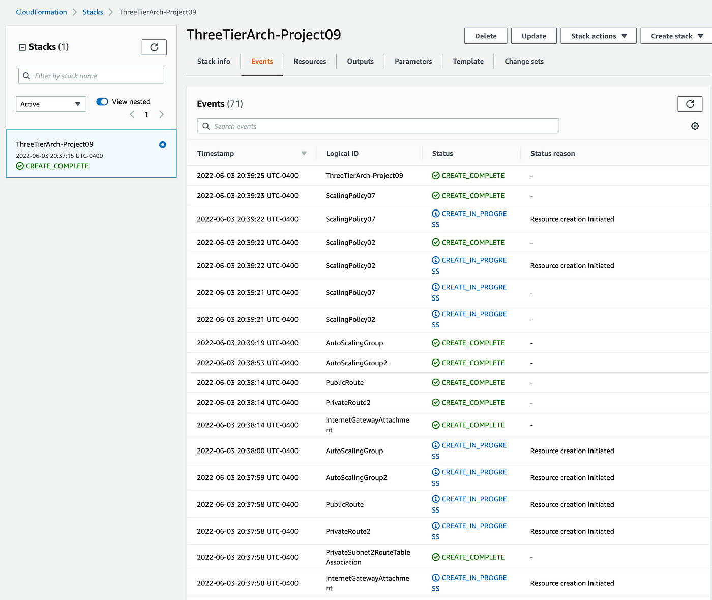 Create a 3-Tier Architecture via AWS CloudFormation