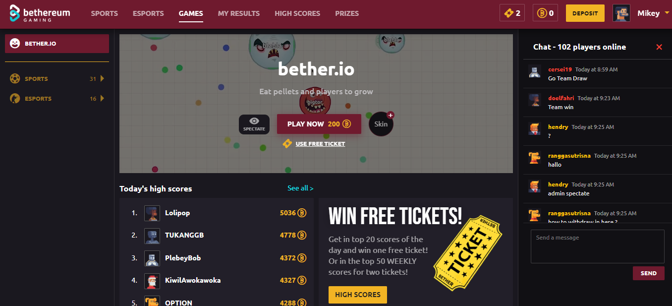 Join the Fun & Win! Multiplayer Bether-io Game | by Michael Luchies |  Bethereum | Medium