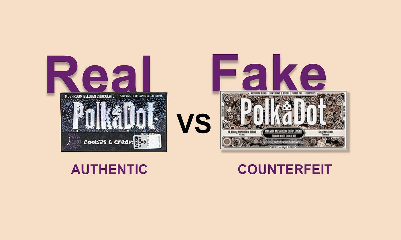 PolkaDot Magic Blend Mushroom Chocolate Real vs. Fake