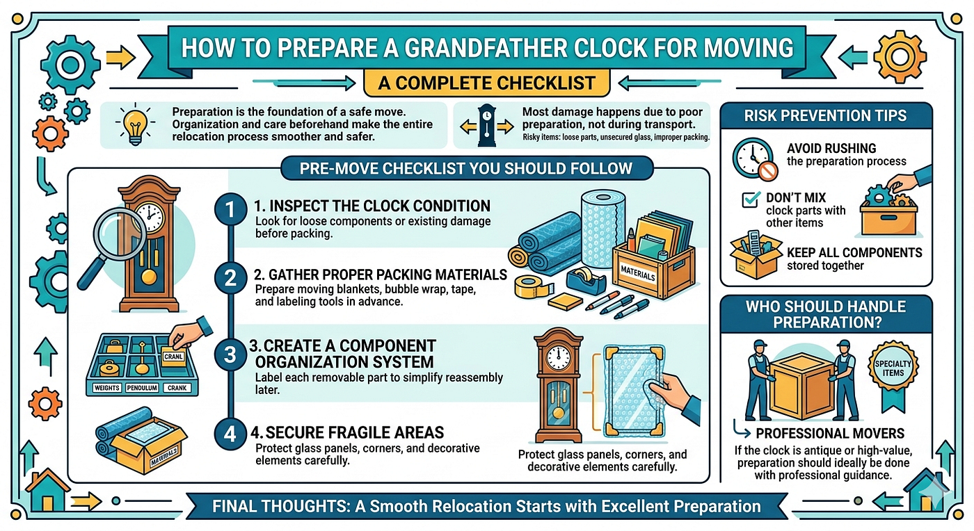 How to Prepare a Grandfather Clock for Moving: A Complete Checklist