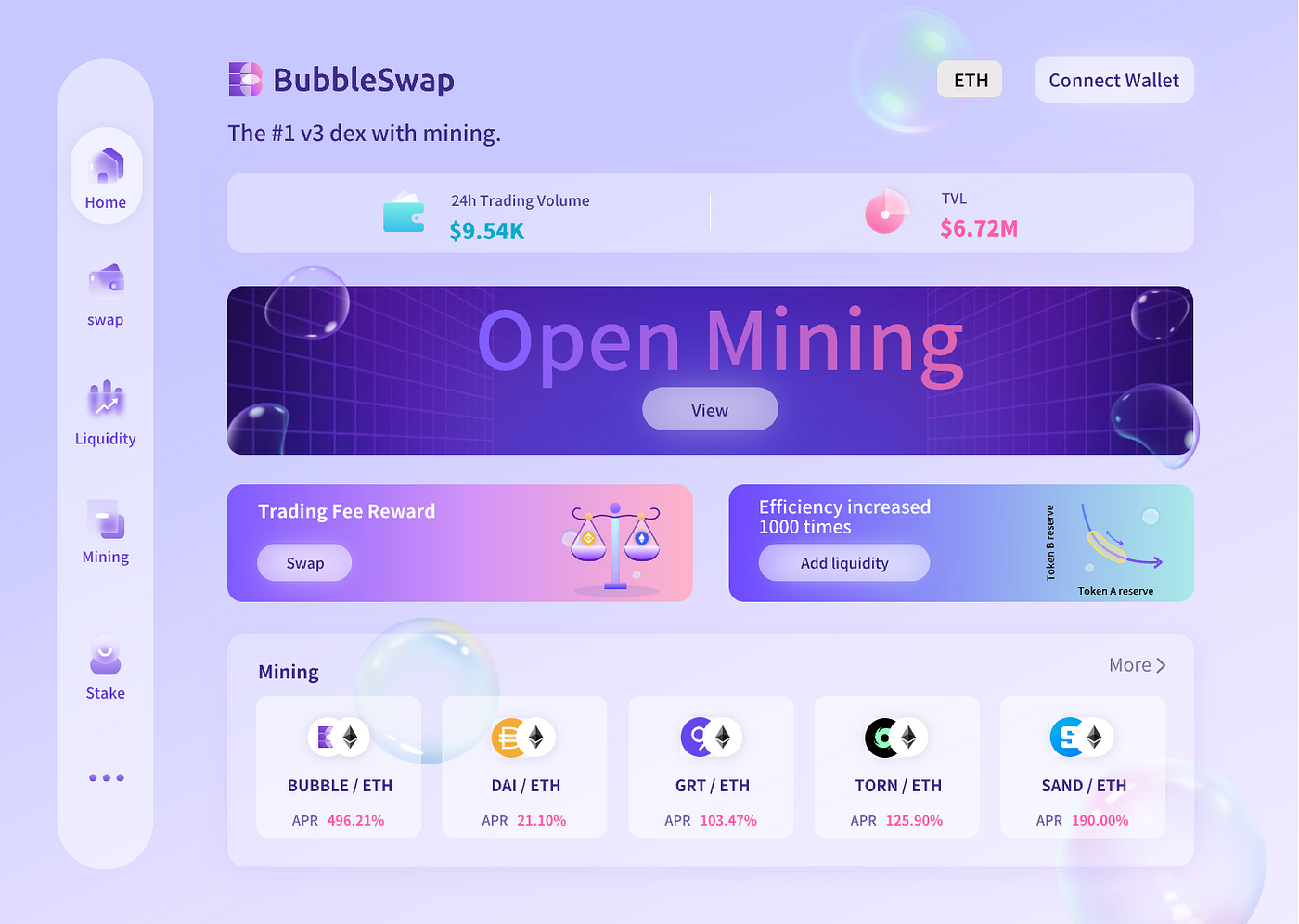 Bubbleswap The #1 Concentrated liquidity Dex with yield mining. | by Enigma  Zein | Medium