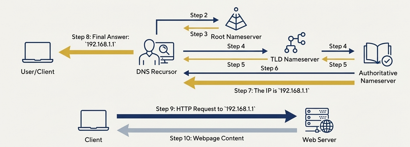 The Internet's GPS: How DNS Actually Works | by Namrata | Medium