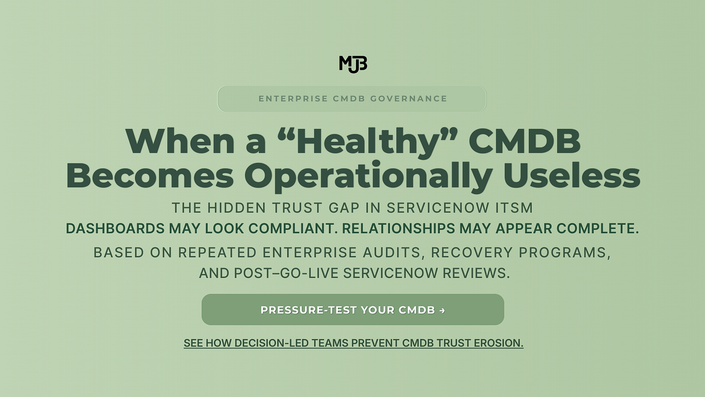 When a “Healthy” CMDB Quietly Breaks ITSM