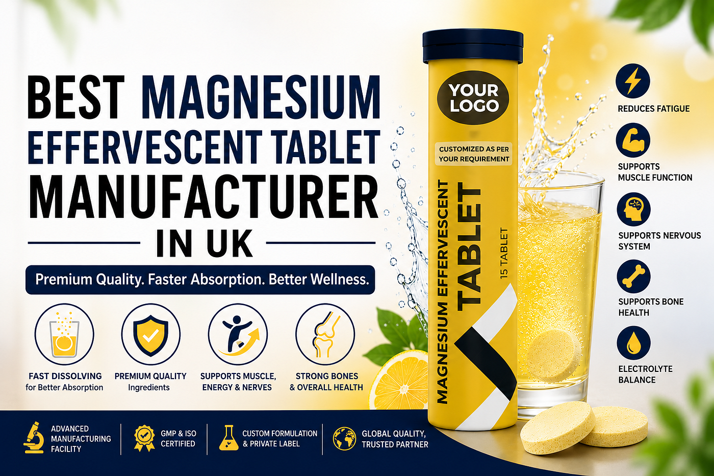 Best Magnesium Effervescent Tablet Manufacturer in UK