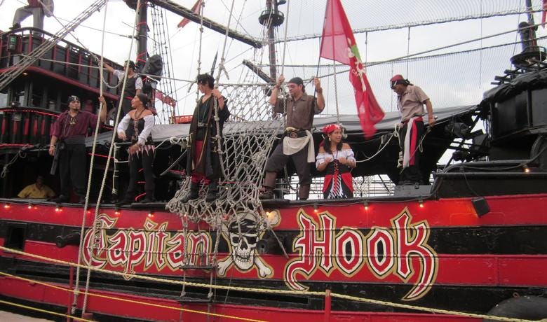 The adventure in the pirate ship of the captain hook, by Marie Watkins