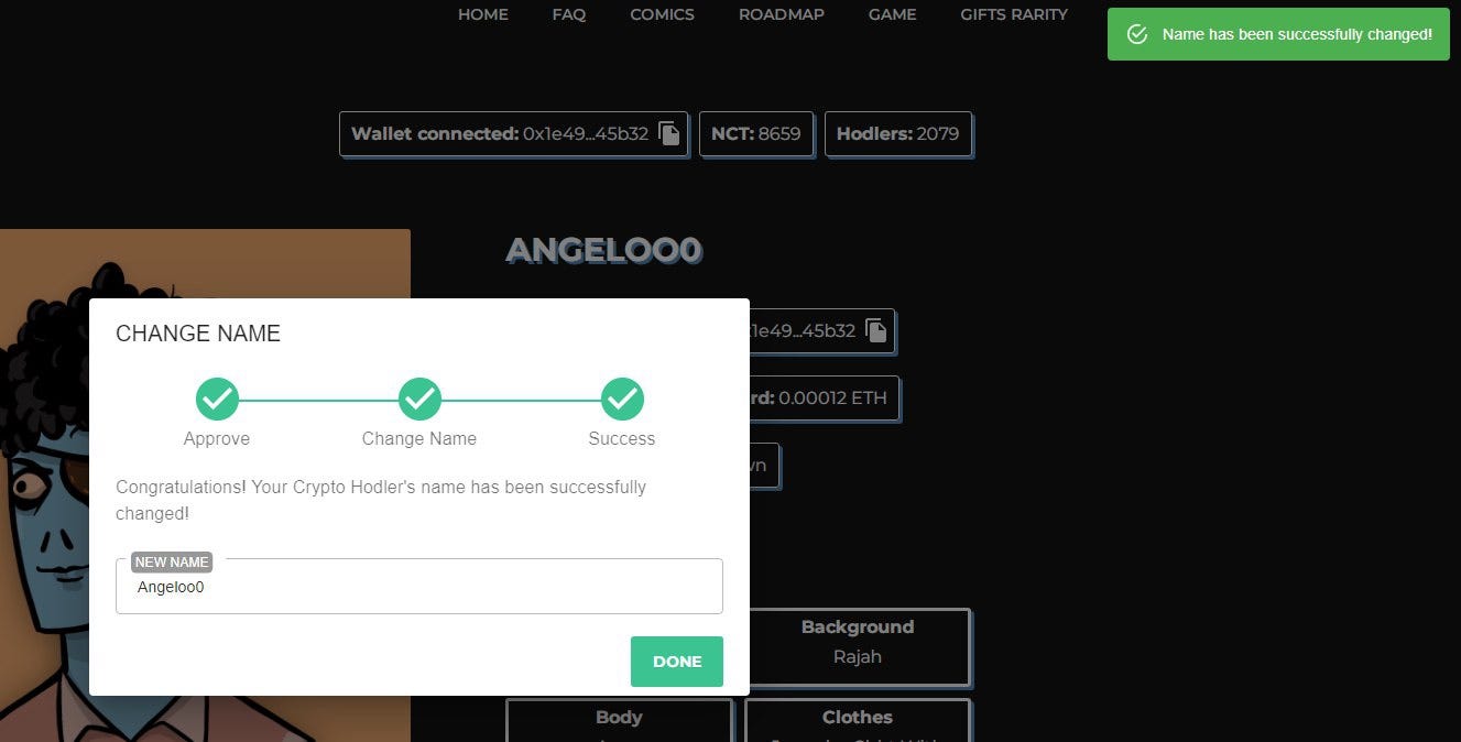 How to Use the Name Changing Token NCT. | by The Crypto Hodlers NFT | Medium