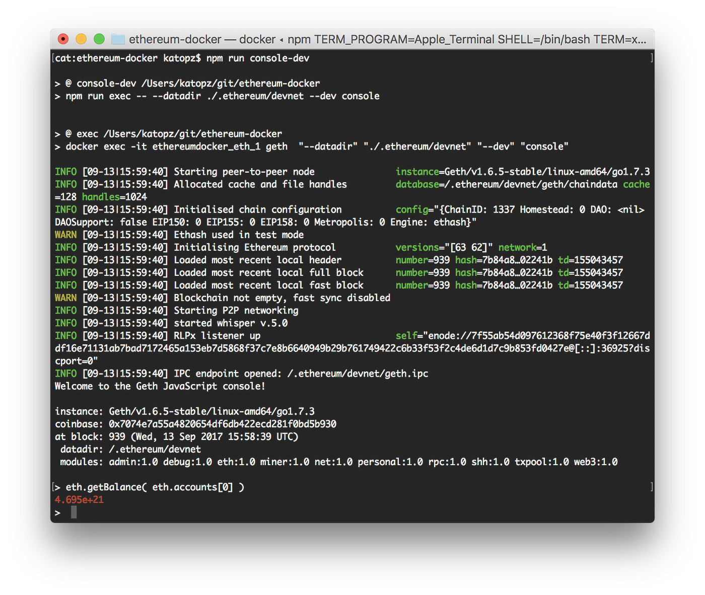 Docker ❤ Ethereum. I just start develop Ethereum and… | by katopz |  Coinmonks | Medium