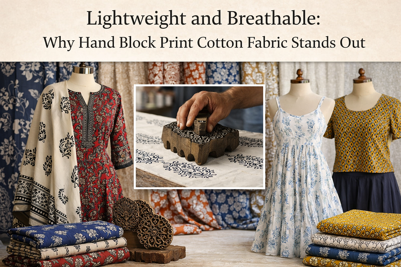 Lightweight and Breathable: Why Hand Block Print Cotton Fabric Stands Out