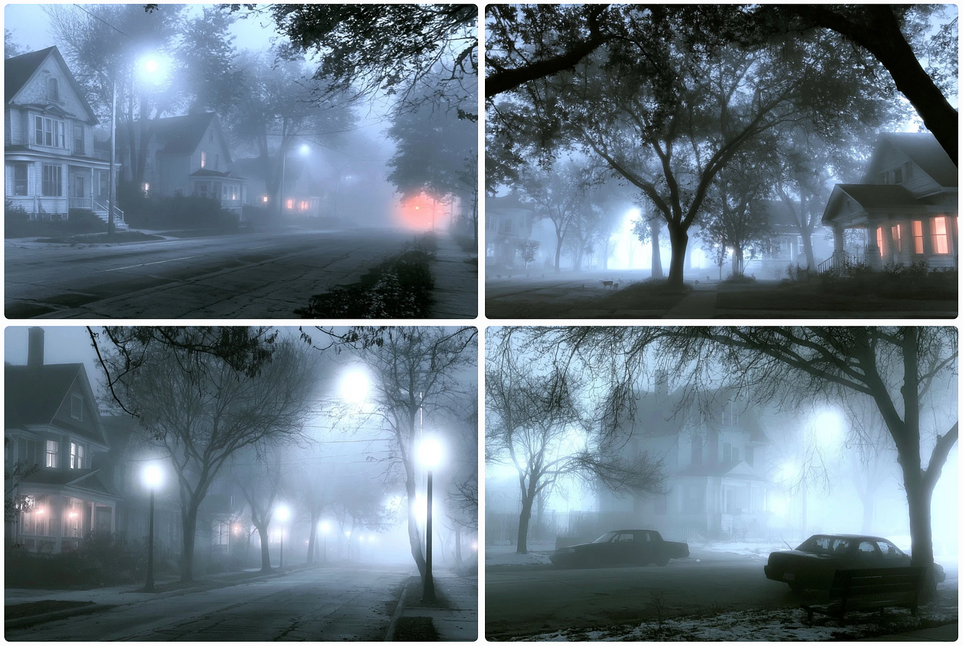 a paranormal image grid made with SREF ID: 645925926 — created by the author in the Midjourney v8.2 preview