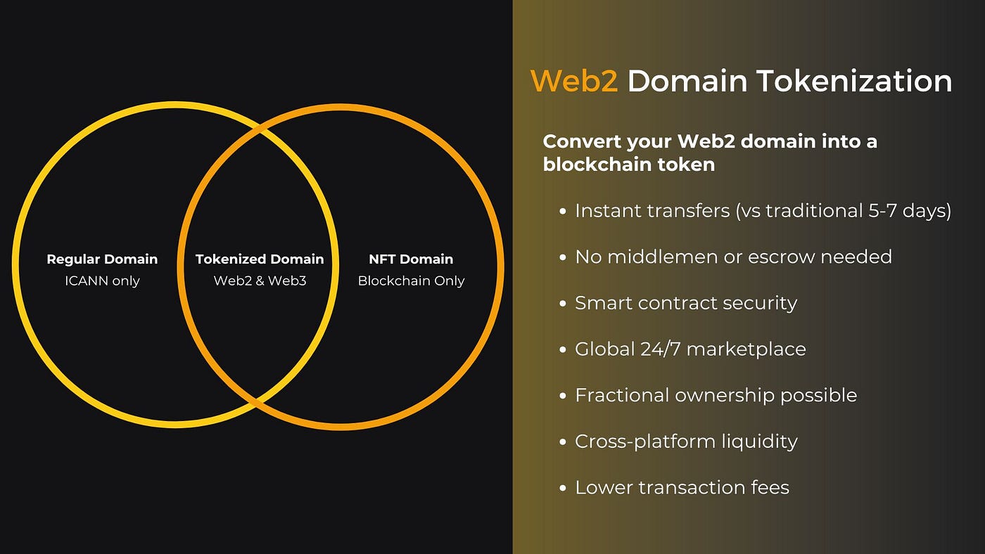 Web2 Domain Tokenization: The Bridge that spices up the Domain Game 🌶 | by  Vision.io | Medium