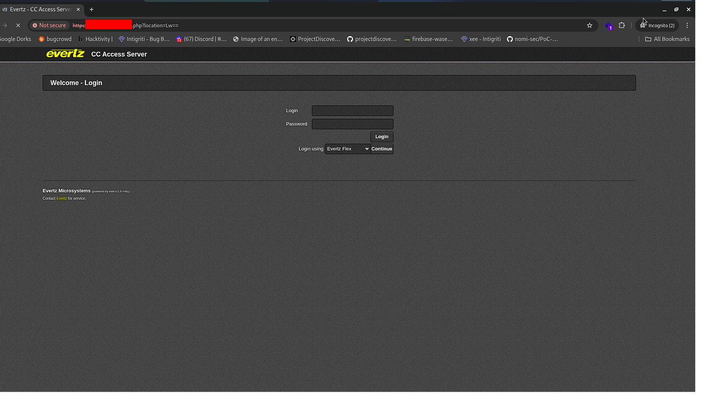 Find login panel
