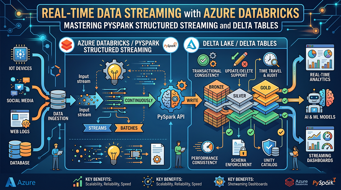 Real-Time Data Streaming with Azure Databricks: Mastering PySpark Structured Streaming and Delta…