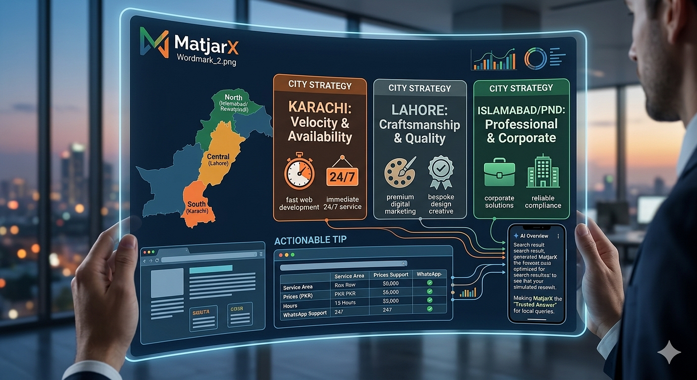 Strategic alignment: Tailoring business content to the unique commercial personas and service intents of Karachi, Lahore, and Islamabad to capture AI-generated search authority.
