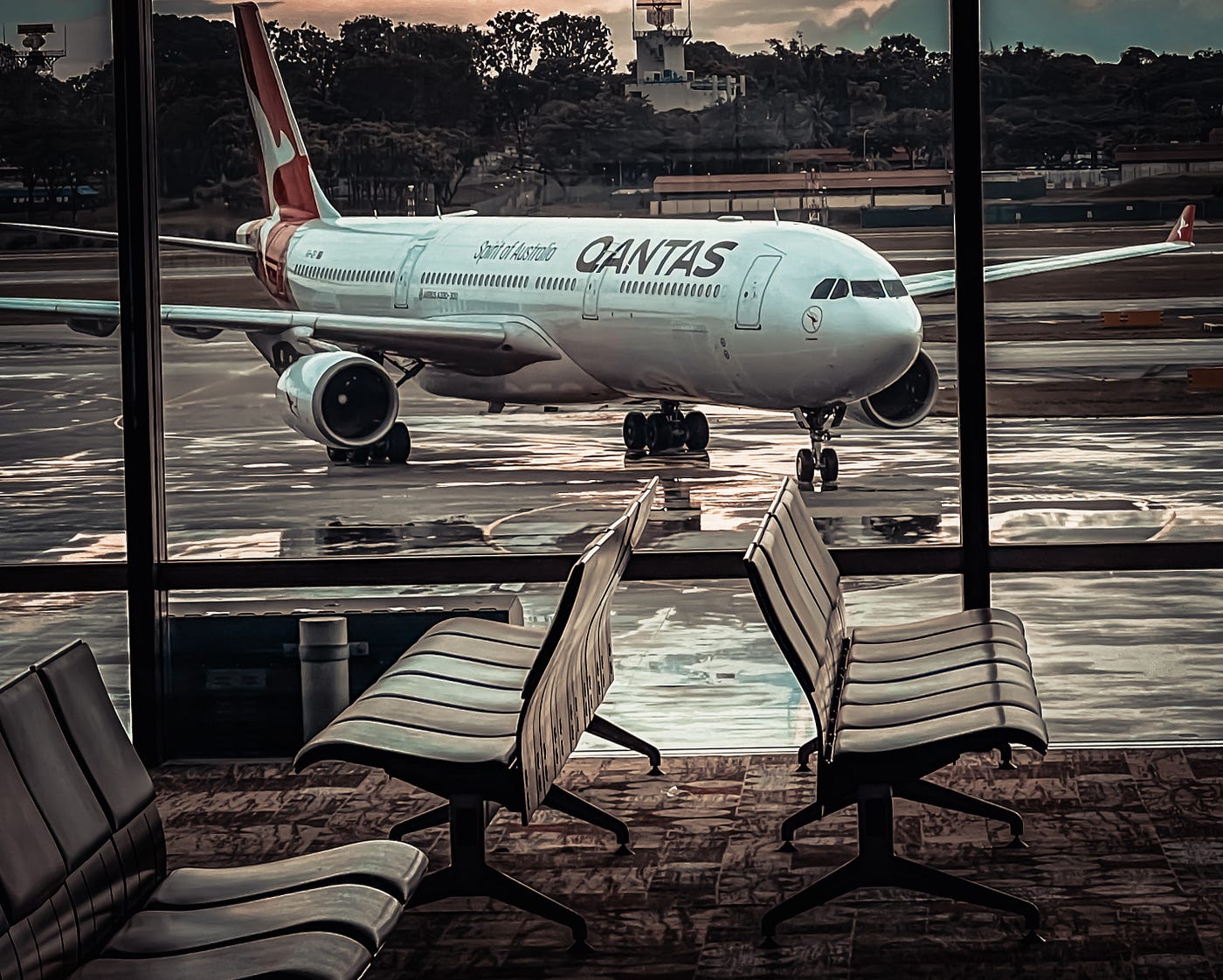 QF35 arriving — image by author