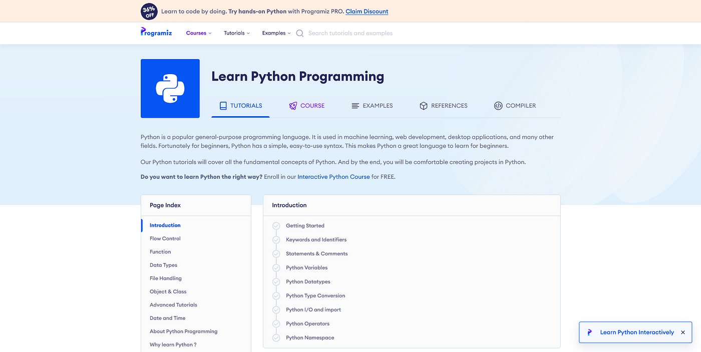 Programiz : The Perfect Online Compiler for Practicing Your Coding