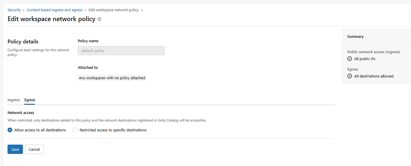 Default Policy — Allow all