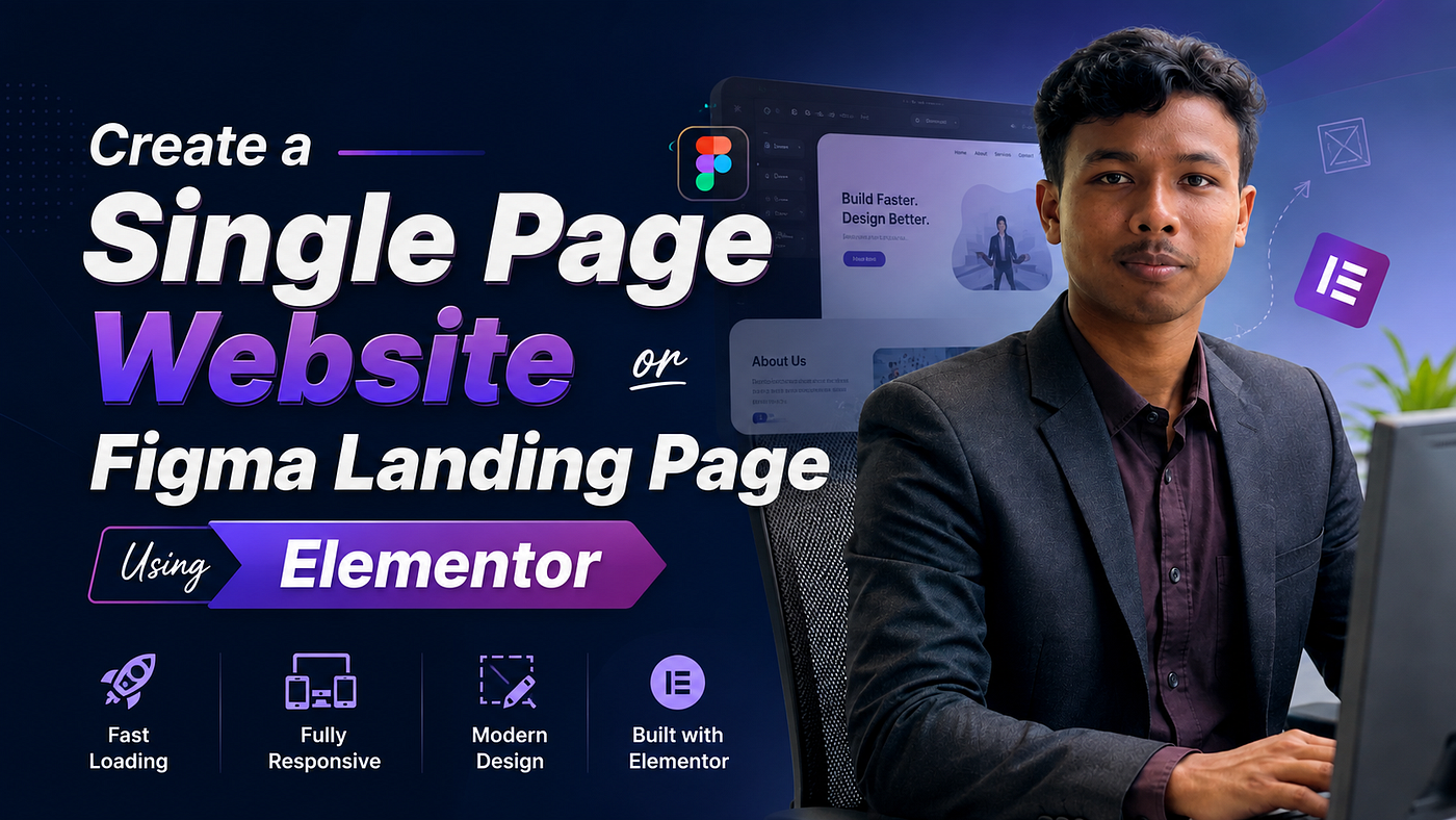 Single Page Website or Figma Landing Page Creation Using Elementor