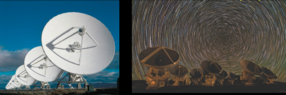 Radio telescopes used for interferometry