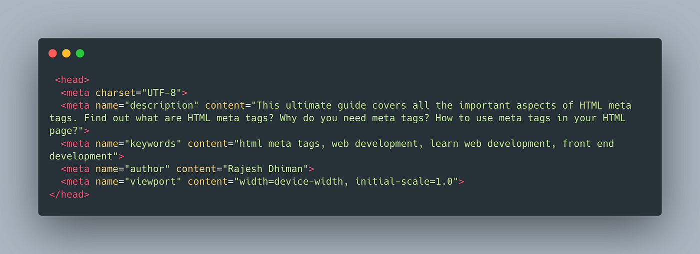 HTML Meta Tags- Everything a front-end developer should know | by Rajesh  Dhiman | Medium