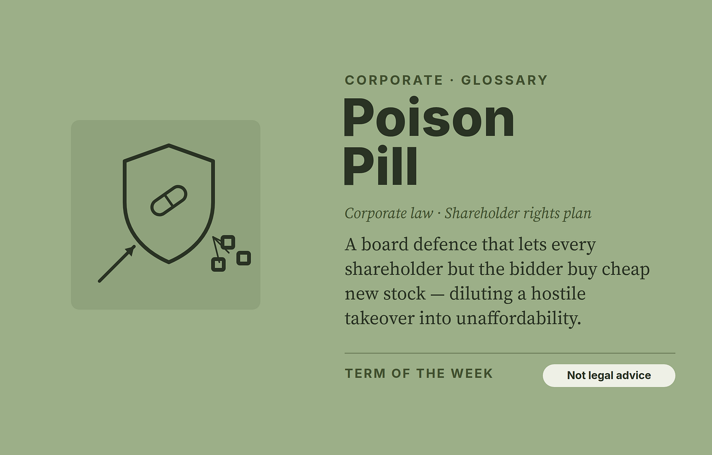 The Pill Nobody Swallows: How a 1980s Defence Still Decides Who Controls Corporate America