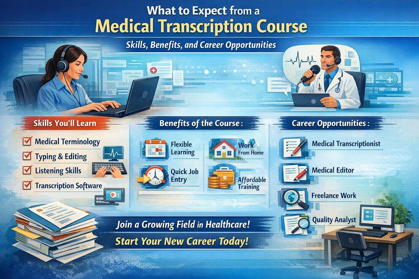 What to Expect from a Medical Transcription Course: Skills, Benefits, and Career Opportunities