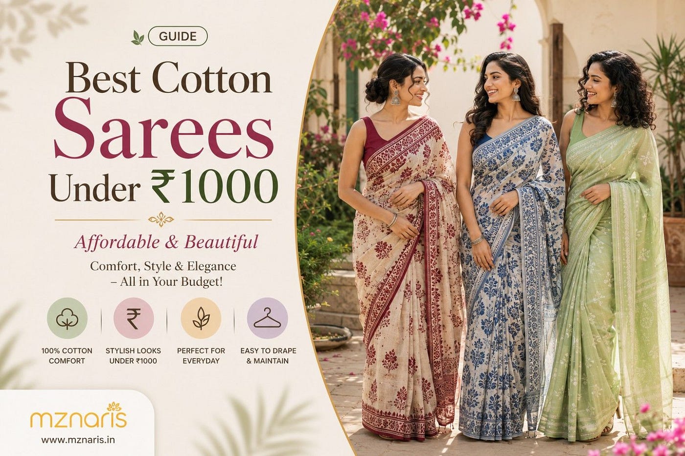 Best Cotton Sarees Under ₹1000 — Affordable and Beautiful