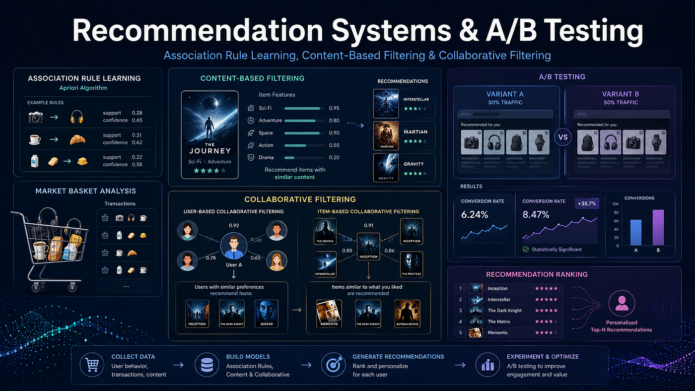 Tavsiye Sistemlerinden A/B Testine: Association Rule Learning, Content-Based ve Collaborative…