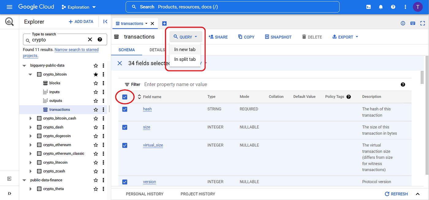 Explore Cryptocurrency Public Datasets with BigQuery | by Vivien Chua |  Medium