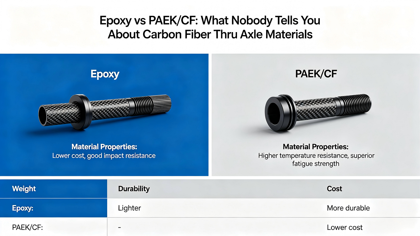Epoxy vs PAEK/CF: What Nobody Tells You About Carbon Fiber Thru Axle Materials