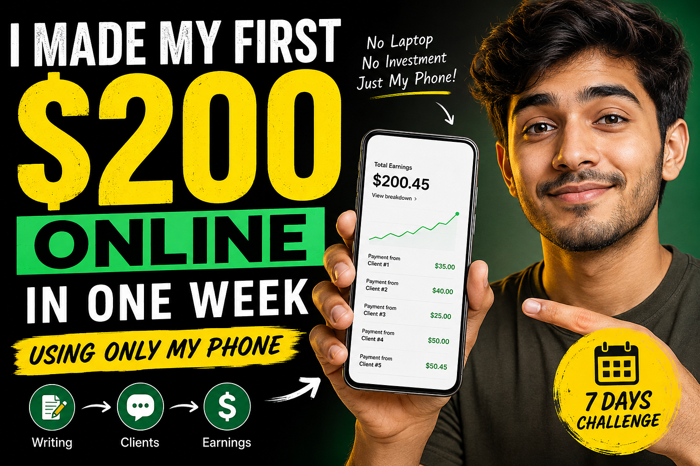 How I Earned My First $200 Online in One Week Using My Phone