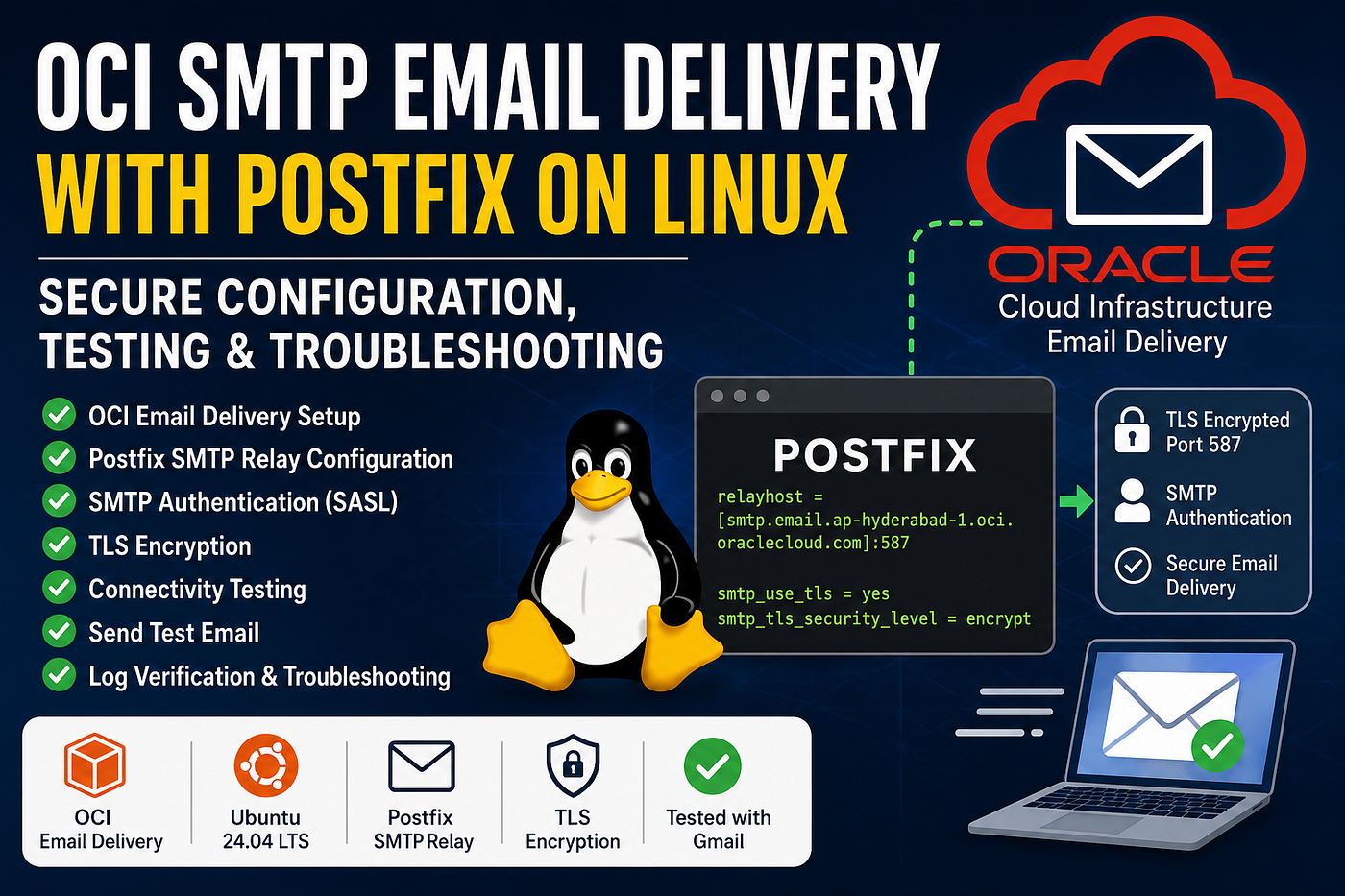 OCI SMTP Email Delivery with Postfix on Linux: Secure Configuration, Testing, and Troubleshooting…