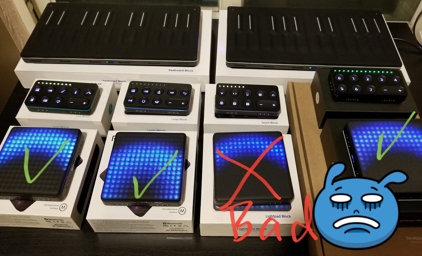 Hardware Issues and Suggestions about ROLI Lightpad Blocks