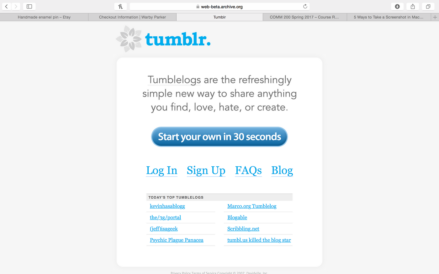 Use tumblr's signup form to login