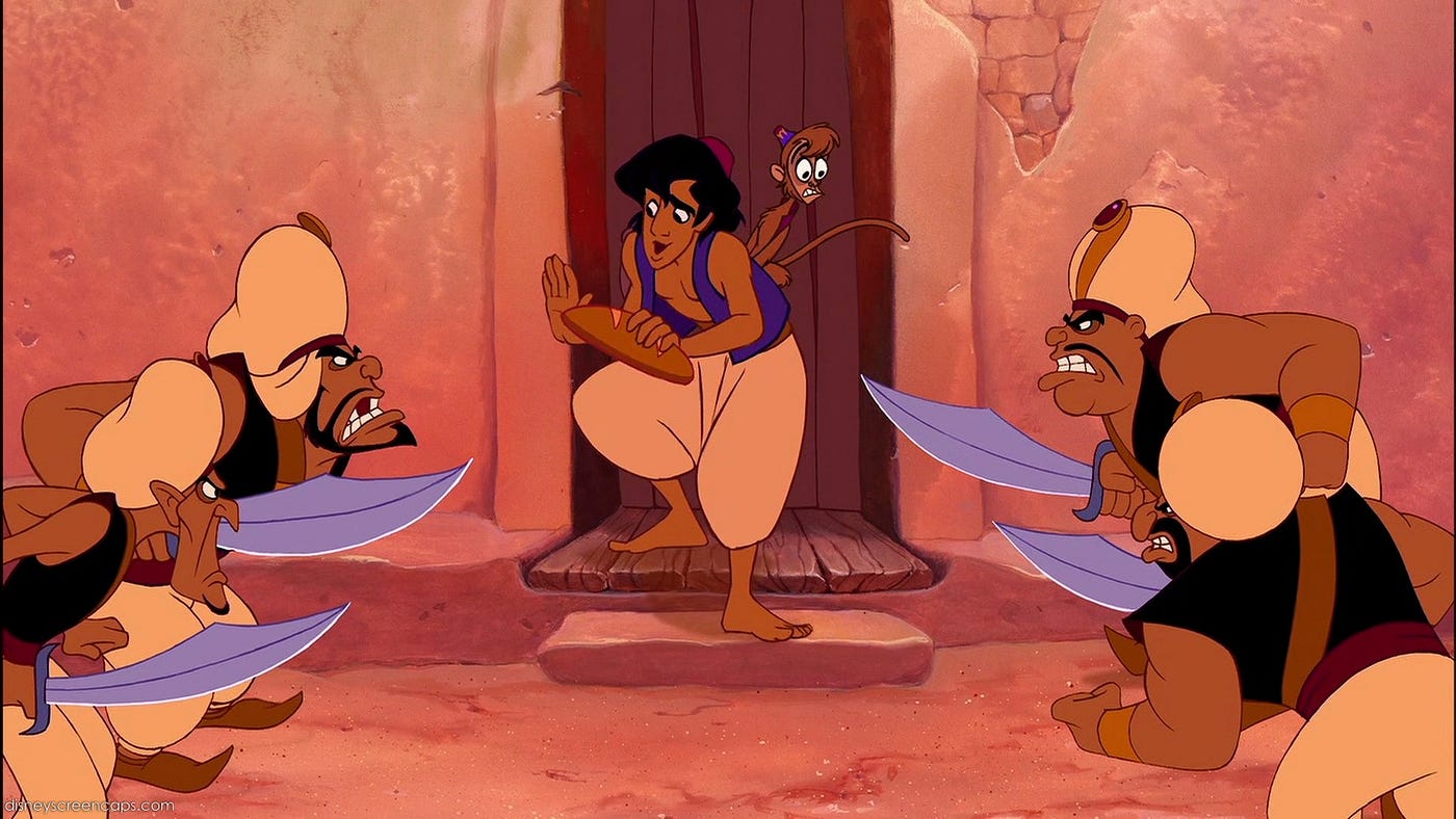 Heroes Journey — Aladdin. For the start of Aladdin, he is living… | by  Emmaly Anderson | Medium