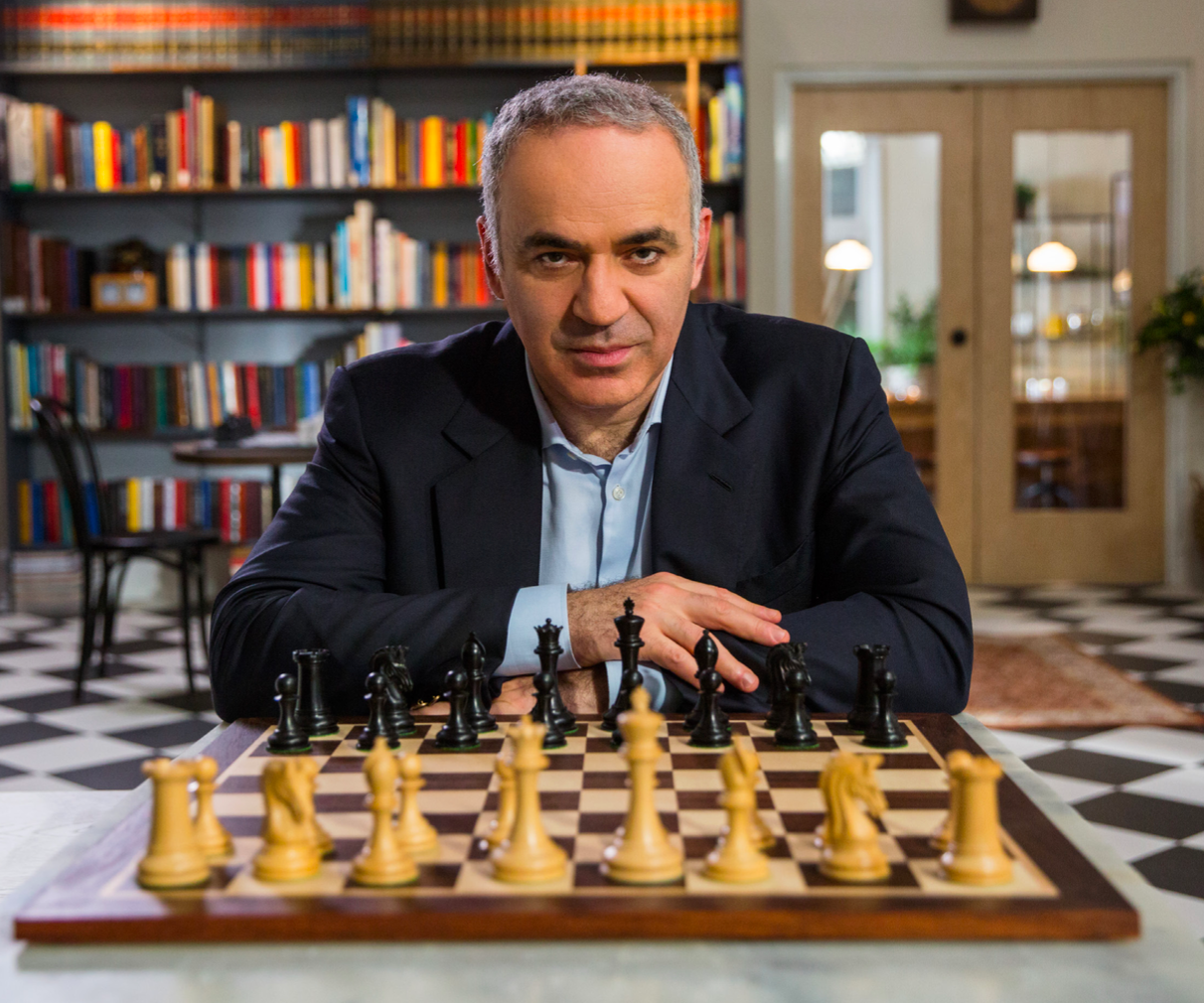 Garry Kasparov shakes hands with Feng-Hsuing Hsu at game 1 of 1997 Deep  Blue vs. Kasparov re-match in New York City, New York, Mastering the Game